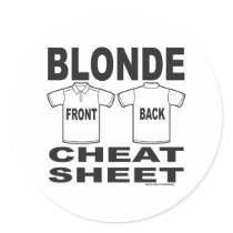 BLONDE CHEAT SHEET stickers