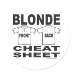 BLONDE CHEAT SHEET T-SHIRTS AND GIFTS STICKER