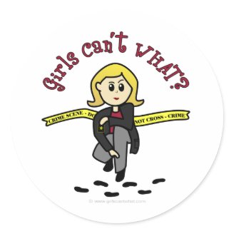Blonde CSI Girl Sticker