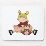 blonde cutie and valentine teddy bear mouse pad