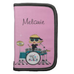 Blonde Drummer Girl with Stars on Pink Organizers