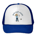 Blonde Female Archery in Blue Mesh Hats