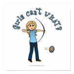 Blonde Female Archery in Blue Posters