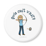 Blonde Female Archery in Blue Refrigerator Magnets