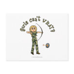 Blonde Female Archery in Camouflage Post Cards