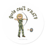 Blonde Female Archery in Camouflage Stickers