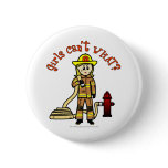 Blonde Female Fire Fighter Buttons