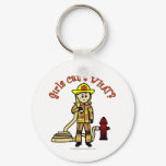 Blonde Female Fire Fighter Keychains