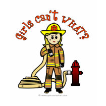Blonde Female Fire Fighter t-shirts