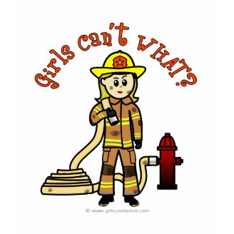 Blonde Female Fire Fighter Shirt
