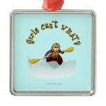 Blonde Female Kayaker Christmas Ornaments
