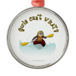 Blonde Female Kayaker Christmas Ornaments