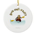 Blonde Female Kayaker Christmas Tree Ornament