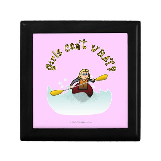 Blonde Female Kayaker Jewelry Boxes