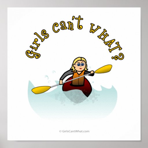 Blonde Female Kayaker Poster