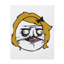 Blonde Female Me Gusta Comic Rage Face Meme Full Color Flyer
