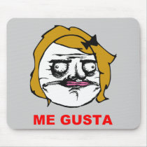 Blonde Female Me Gusta Comic Rage Face Meme Mousepads