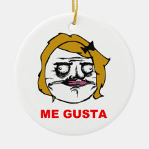Blonde Female Me Gusta Comic Rage Face Meme Christmas Ornament