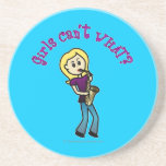 Blonde Female Saxophone Player Drink Coaster