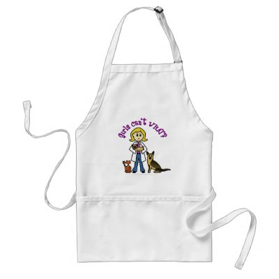 Blonde Female Veterinarian Apron by girlscantwhat