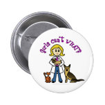 Blonde Female Veterinarian Buttons