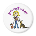 Blonde Female Veterinarian Fridge Magnets
