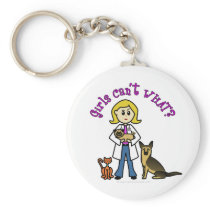 Blonde Female Veterinarian Key Chains