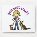 Blonde Female Veterinarian Mouse Pads
