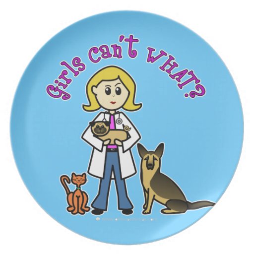 Blonde Female Veterinarian Plate