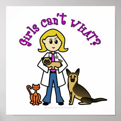 Blonde Female Veterinarian Poster by girlscantwhat