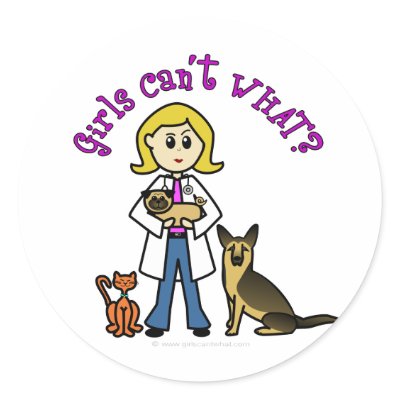 Blonde Female Veterinarian Sticker by girlscantwhat