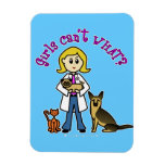 Blonde Female Veterinarian Vinyl Magnets