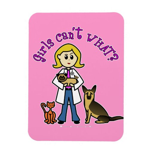 Blonde Female Veterinarian Vinyl Magnets