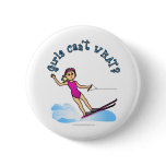 Blonde Female Water Skier Buttons