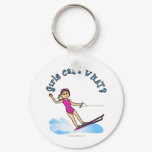 Blonde Female Water Skier Keychains