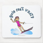 Blonde Female Water Skier Mousepads