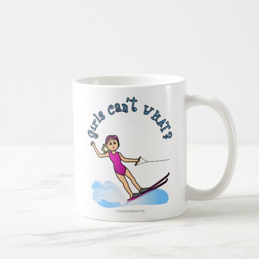 Blonde Female Water Skier Mugs