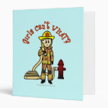 Blonde Firefighter Girl 3 Ring Binder