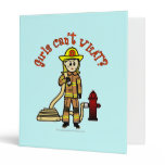 Blonde Firefighter Girl 3 Ring Binder