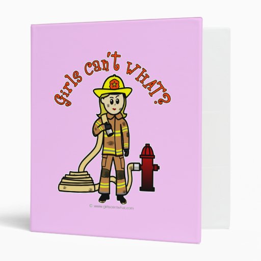 Blonde Firefighter Girl Binders