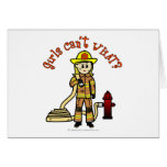 Blonde Firefighter Girl Cards