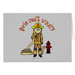 Blonde Firefighter Girl Cards