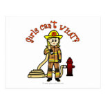 Blonde Firefighter Girl Post Card
