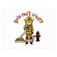 Blonde Firefighter Girl Post Card
