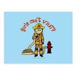 Blonde Firefighter Girl Postcard