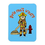 Blonde Firefighter Girl Rectangle Magnets