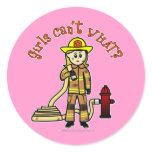 Blonde Firefighter Girl Stickers