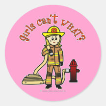Blonde Firefighter Girl Stickers