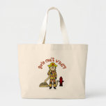 Blonde Firefighter Girl Tote Bags