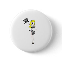 Blonde Flag Girl buttons